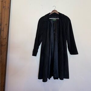 Danier Black Suede Coat with Satin Lining